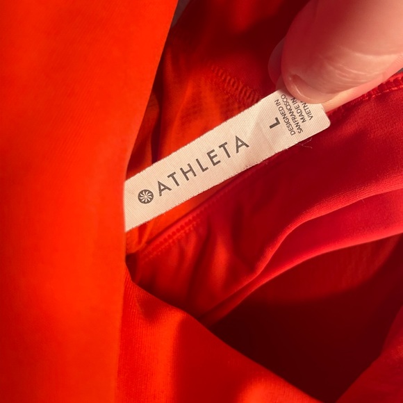 Athelta Red Orange Sports Bra Top Shirt Size Large - Picture 3 of 4
